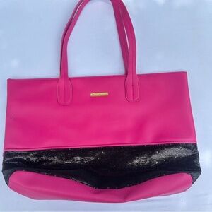 Juicy Couture Pink and Black Sequin Tote Bag